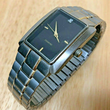 Load image into Gallery viewer, Vintage Japan Movt Men Real Diamond Rectangle Analog Quartz Watch Hours~New Batt