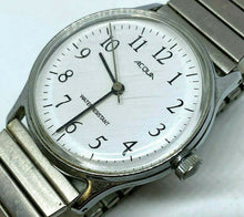 Load image into Gallery viewer, Vintage Acqua Timex Mens Silver White Stretch Hand Wind Mechanical Watch Hours