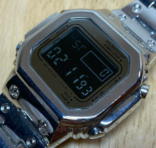 Load image into Gallery viewer, Unused Men Silver Metal Reverse LCD Digital Alarm Chrono Watch Hours~New Battery