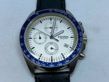 Load image into Gallery viewer, Fossil CH3028 Men 100m Silver Blue Steel Quartz Chronograph Watch Hours~New Batt