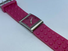 Load image into Gallery viewer, GUESS Lady Silver Pink Square Japan Movt Analog Quartz Watch Hours~New Battery