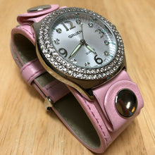 Load image into Gallery viewer, Unused Gruen Men Lady Wide Band Rhinestone Analog Quartz Watch Hours~New Battery