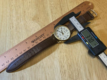 Load image into Gallery viewer, Timex Indiglo Mens Gold Tone Beige Leather Analog Quartz Watch Hours~New Battery