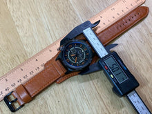 Load image into Gallery viewer, Carju Mens Black Blue Leather Analog Quartz Chronograph Watch Hour~Date~New Batt