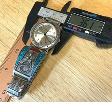Load image into Gallery viewer, VTG LA Express Mens Silver Horse Statues Band Analog Quartz Watch Hours~New Batt