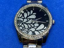 Load image into Gallery viewer, FMD Men Silver Black Japan Movt Rhinestone Analog Quartz Watch Hours~New Battery