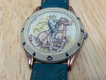 Load image into Gallery viewer, Vintage Dejuno Mens Carved Cowboy Dial Leather Analog Quartz Watch Hour~New Batt