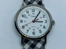 Load image into Gallery viewer, Timex Weekender Indiglo Mens Silver White Analog Quartz Watch Hours~New Battery