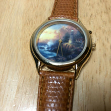Load image into Gallery viewer, Retro Thomas Kinkade Mens Art Dial Leather Analog Quartz Watch Hours~New Battery