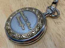 Load image into Gallery viewer, Milan Best Grampa Mens Moon Phase Analog Quartz Pocket Watch Hours~Date~New Batt