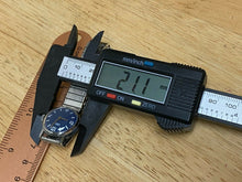 Load image into Gallery viewer, Vintage EMES Lady Rounded Silver Blue Stretch Hand-Wind Mechanical Watch Hours