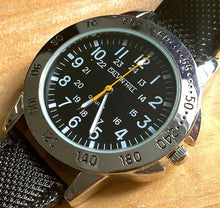 Load image into Gallery viewer, Calvin Hill Men Silver Black Military Dial Analog Quartz Watch Hours~New Battery