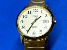 Load image into Gallery viewer, Timex Indiglo Men 30m Gold-White Stretch Analog Quartz Watch Hours~Date~New Batt