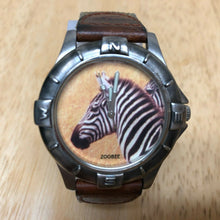 Load image into Gallery viewer, ZOOBEE Men 30m Zebra Dial Green Fabric Band Analog Quartz Watch Hour~New Battery