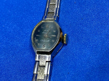 Load image into Gallery viewer, VTG Jules Jurgensen Lady 17 Jewels Silver Blue Hand-Wind Mechanical Watch Hours