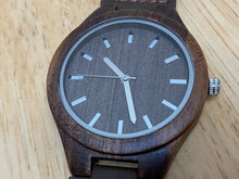 Load image into Gallery viewer, Best Man Chris Men Brown Solid Wood Leather Analog Quartz Watch Hour~New Battery