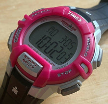 Load image into Gallery viewer, Timex Ironman Men Lady Silver Pink Digital Alarm Chrono Watch Hours~New Battery