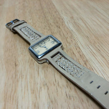 Load image into Gallery viewer, Vintage PEDRE Lady Silver Beige Rectangle Analog Quartz Watch Hours~New Battery