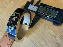 Load image into Gallery viewer, VTG Caran Lady Enamel Art Aluminum Cuff Swiss Hand-Wind Mechanical Watch Hours