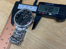 Load image into Gallery viewer, Betsey Johnson Lady Silver Black Steel Large Analog Quartz Watch Hour~New Batter