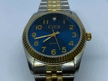 Load image into Gallery viewer, VTG CG Men Japan Movt Dual Tone Fluted Bezel Analog Quartz Watch Hour~New Batter
