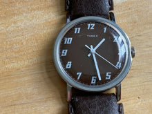 Load image into Gallery viewer, VTG Timex Mercury Men Silver Brown Original Bnad Hand-Wind Mechanical Watch Hour