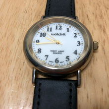Load image into Gallery viewer, Vintage Watch-it Night Light Men Silver White Analog Quartz Watch Hours~New Batt