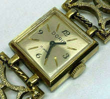 Load image into Gallery viewer, Vintage DORIC Lady 17 Jewels Gold Tone Square Hand-Wind Mechanical Watch Hours