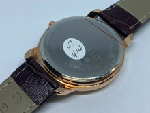 Load image into Gallery viewer, MREURIO Mens Rose Gold Tone Leather Band Analog Quartz Watch Hours~New Battery