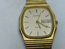 Load image into Gallery viewer, Vintage Bulova 82343 Mens Gold Tone Swiss Analog Quartz Watch Hours~New Battery