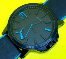 Load image into Gallery viewer, Puma Time Men 100m 3D Dial 100m Black Large Analog Quartz Watch Hour~New Battery