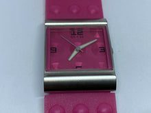 Load image into Gallery viewer, GUESS Lady Silver Pink Square Japan Movt Analog Quartz Watch Hours~New Battery