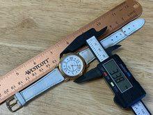 Load image into Gallery viewer, Vintage GUESS Men Gold Tone White Roman Dial Analog Quartz Watch Hour~New Batter