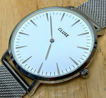 Load image into Gallery viewer, Unused Cluse Mens 30m Silver White Mesh Analog Quartz Watch Hours~New Battery