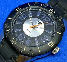 Load image into Gallery viewer, JF 32177 USA Movement Mens Silver Black Analog Quartz Watch Hours~New Battery
