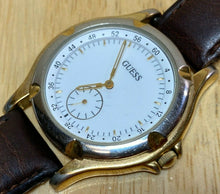 Load image into Gallery viewer, Vintage GUESS Mens Small Seconds Leather Analog Quartz Watch Hours~New Battery