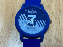 Load image into Gallery viewer, Unused Three Olives Vodka Mens Blue Gray Analog Quartz Watch Hours~New Battery