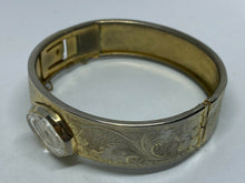 Load image into Gallery viewer, VTG GALA Lady Flower Engraved Cuff Bangle Swiss Hand-Wind Mechanical Watch Hours
