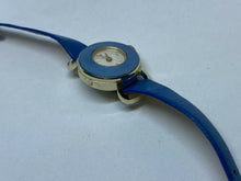 Load image into Gallery viewer, Vintage Timex Lady Aluminum Blue Leather White Hand-Wind Mechanical Watch Hours