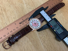 Load image into Gallery viewer, Japan Movt Men Leather Gold Tone Rhinestone Analog Quartz Watch Hour~New Battery