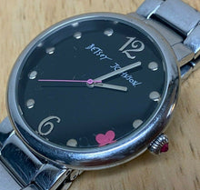 Load image into Gallery viewer, Betsey Johnson Lady Silver Black Steel Large Analog Quartz Watch Hour~New Batter