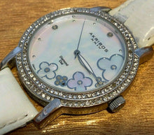 Load image into Gallery viewer, Akribox Men Diamond Dial MOP Leather Swiss Analog Quartz Watch Hours~New Battery