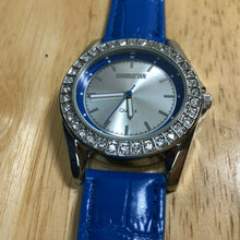 Load image into Gallery viewer, NEW Manhattan Croton Men Silver Blue Leather Analog Quartz Watch Hour~New Batter