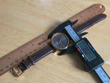 Load image into Gallery viewer, Timex Indiglo Men 30m Rose Gold Brown Leather Analog Quartz Watch Hours~New Batt