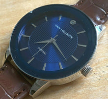 Load image into Gallery viewer, Van Heusen Mens Silver Blue Real Diamond Analog Quartz Watch Hours~New Battery