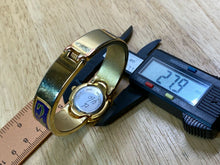 Load image into Gallery viewer, Vivani Lady Enamel Art Deco Gold Cuff Bangle Analog Quartz Watch Hour~New Batter