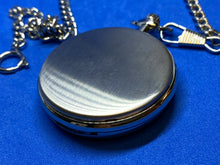 Load image into Gallery viewer, Danbury Men Half Hunter Silver Black Roman Skeleton Hand-Wind Pocket Watch Hours