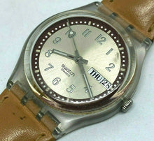 Load image into Gallery viewer, Retro 2002 Swatch Swiss IP36 Mens Leather Analog Quartz Watch Hours~New Battery