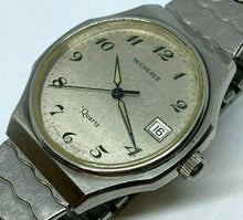 Load image into Gallery viewer, Vintage Bucherer Swiss Men Silver Steel Analog Quartz Watch Hour~Date~New Batter