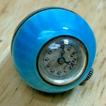 Load image into Gallery viewer, Vintage ABRA Swiss Blue Sterling Silver Hand-Winding Necklace Pendant Watch Hour